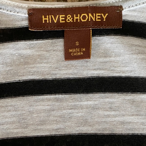 Hive & Honey tank top black white stripe tee Small - Picture 9 of 9